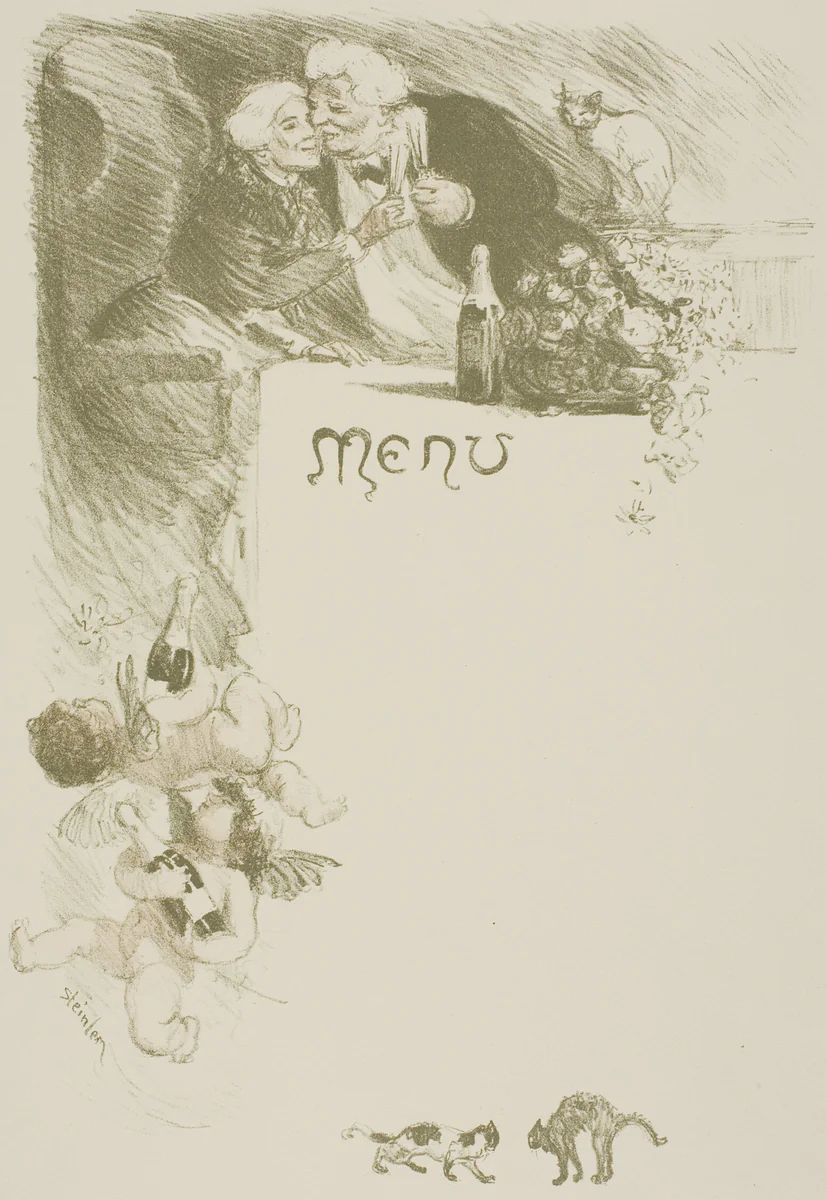 Menu Henriot by Théophile Alexandre Steinlen, print, 1901