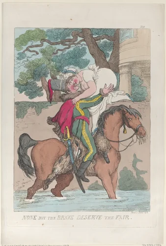 None But the Brave Deserve the Fair by Thomas Rowlandson, print, 1813