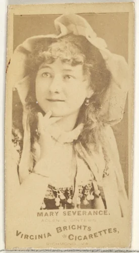 Mary Severance, from the Actors and Actresses series (N45, Type 1) for Virginia Brights Cigarettes by Allen & Ginter, photograph, 1885-1891