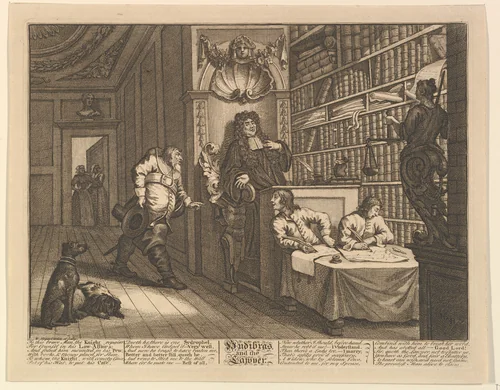 Hudibras and the Lawyer (Twelve Large Illustrations for Samuel Butler's Hudibras, Plate 12) by William Hogarth, print, 1725-1768