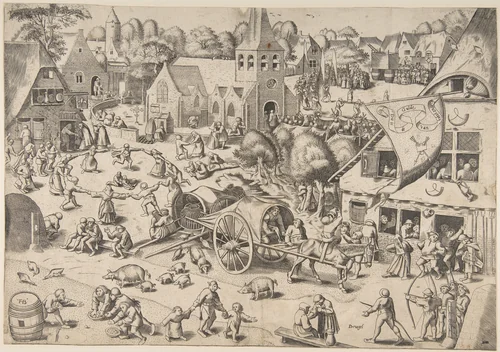 The Kermis at Hoboken by Pieter Bruegel, print, 1554-1564