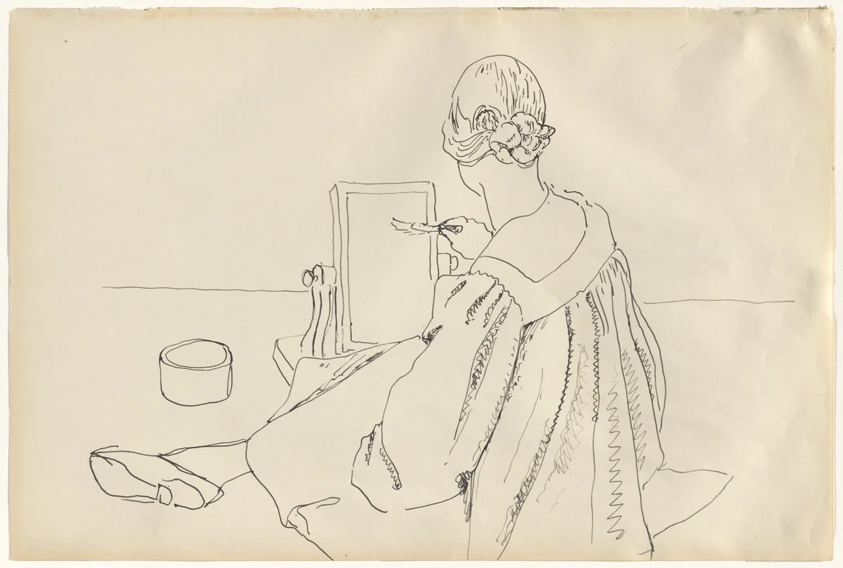 Vanessa Bell Painting by Roger Fry, drawing, 1914