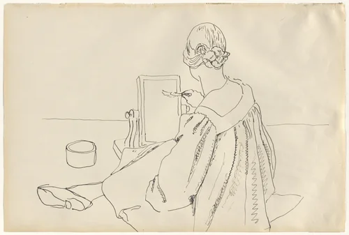 Vanessa Bell Painting by Roger Fry, drawing, 1914