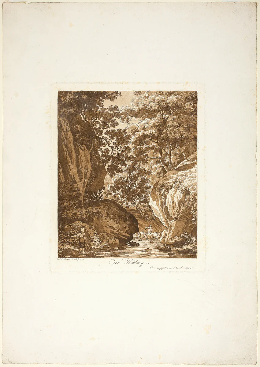 The Ravine (Der Hohlweg) by Jacob Wilhelm Mechau, print, 1794