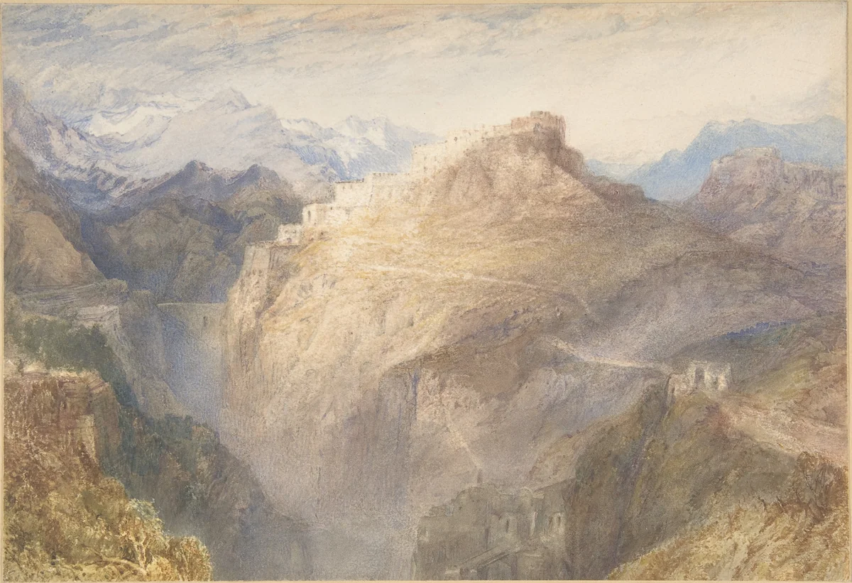 The Fort of L'Esseillon, Val de la Maurienne, France by Joseph Turner, drawing, 1835-1836