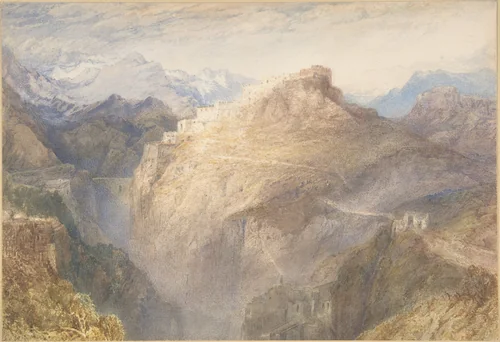 The Fort of L'Esseillon, Val de la Maurienne, France by Joseph Turner, drawing, 1835-1836