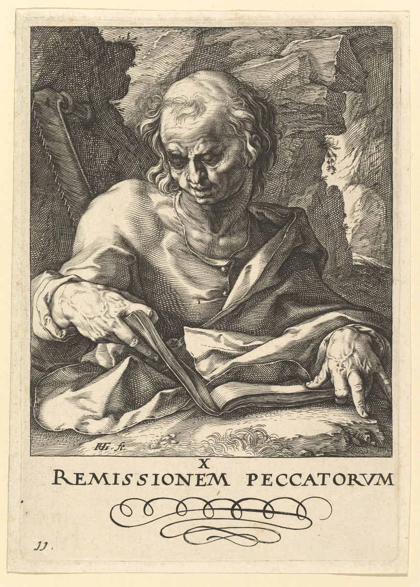 St. Simon, from "Christ, the Apostles and St. Paul with the Creed" by Hendrick Goltzius, print, 1584-1594