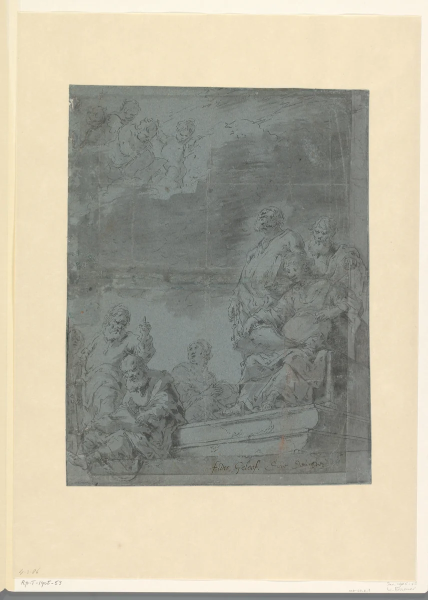 Geloof (Fides) by Leonaert Bramer, drawing, 1606-1674
