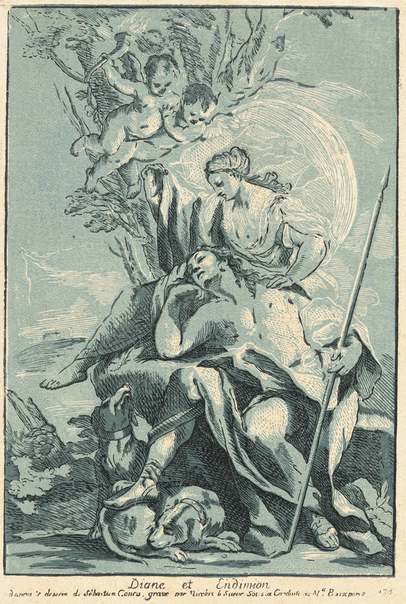 Diana and Endymion by Nicolas Le Sueur
Madeleine Françoise Basseporte
Sebastiano Conca, print, 1724-1763