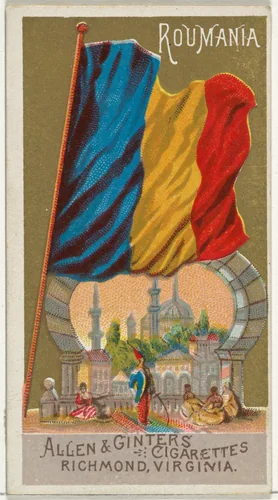 Romania, from Flags of All Nations, Series 1 (N9) for Allen & Ginter Cigarettes Brands by Allen & Ginter, print, 1887
