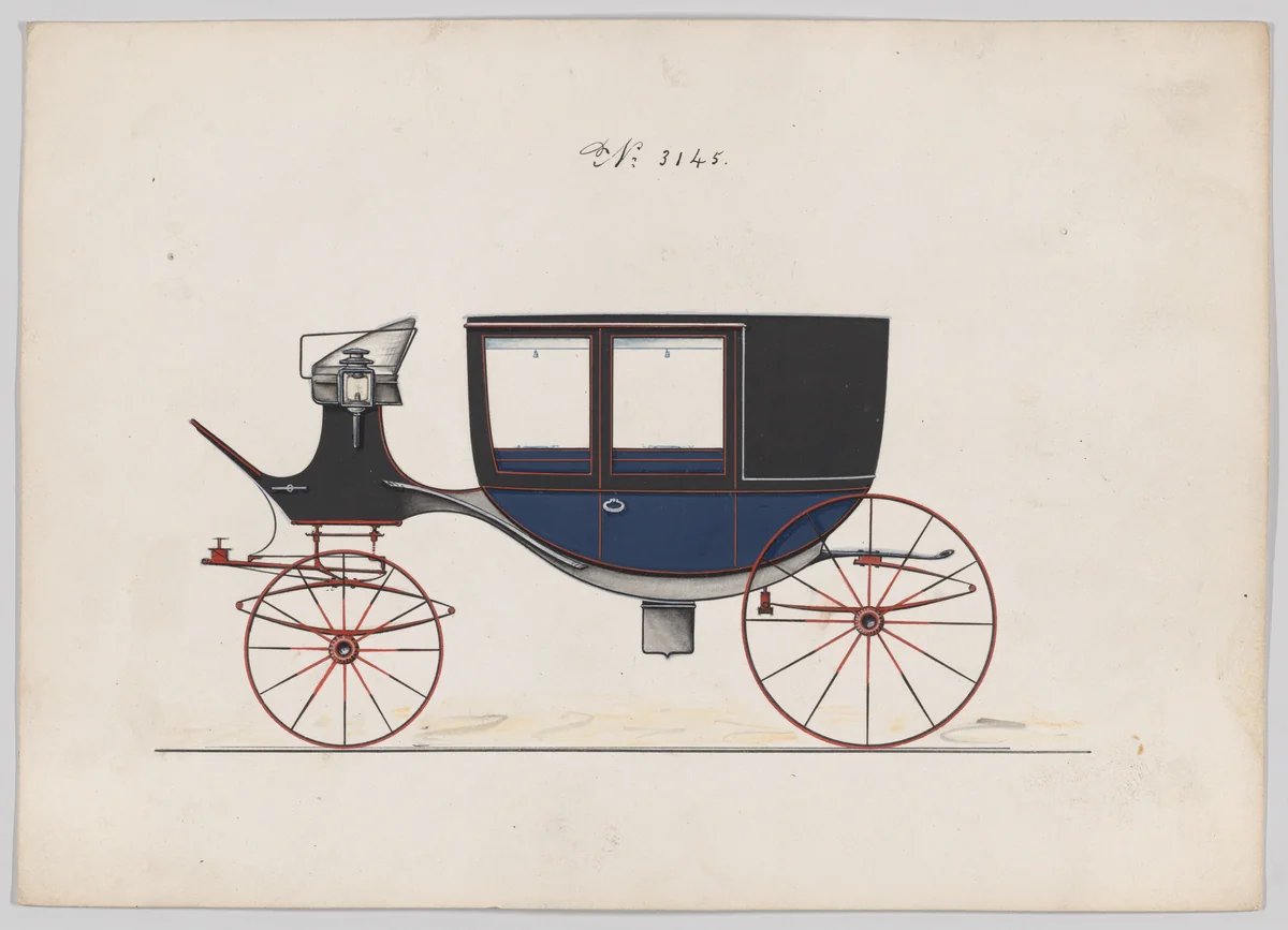 Coach #3145 by Brewster & Co., drawing, 1875