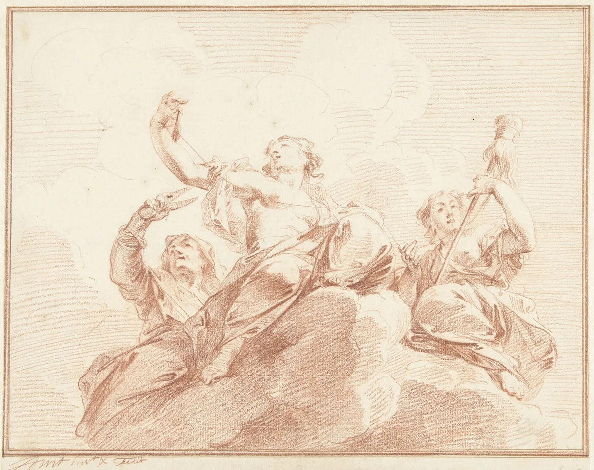 De schikgodinnen by Jacob de Wit, drawing, 1705-1754
