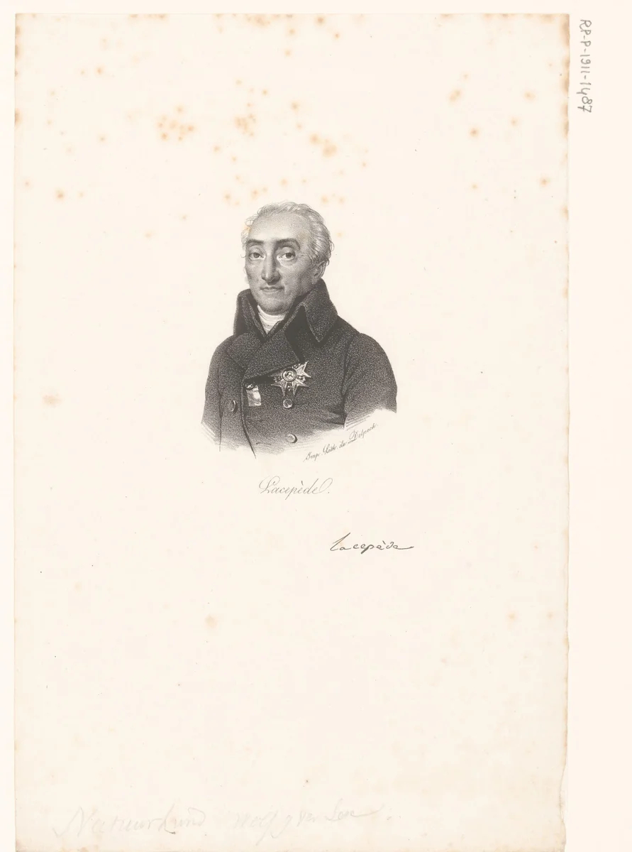 Portret van Bernard-Germain de Lacépède by anonymous, print, 1818-1842