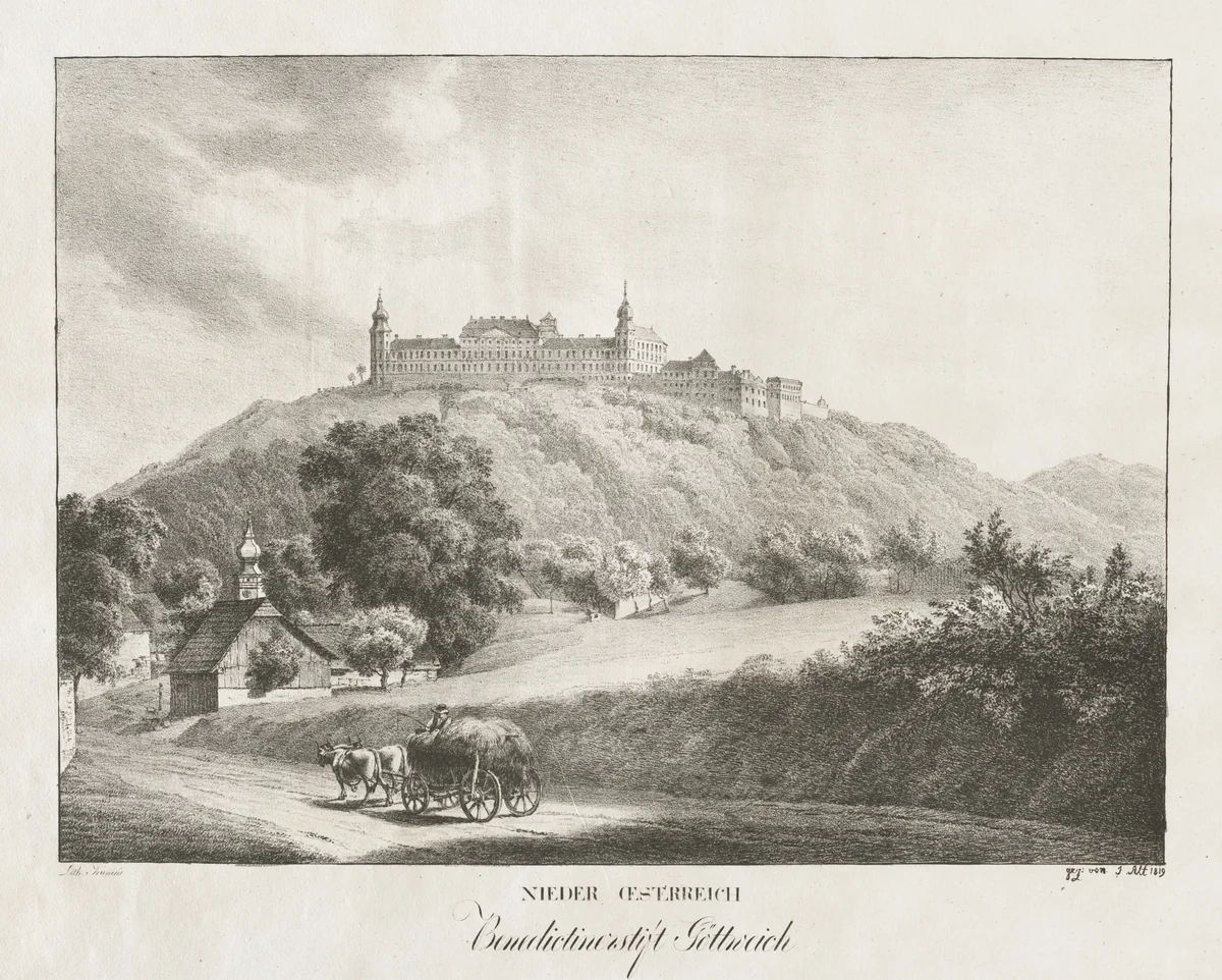 Nieder-oesterreich, Benedictinerstift Gottereich by Jakob Alt, print, 1819