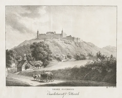 Nieder-oesterreich, Benedictinerstift Gottereich by Jakob Alt, print, 1819