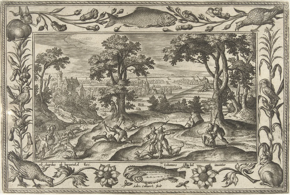 Hazenjacht by Unknown, print, 1582-1586