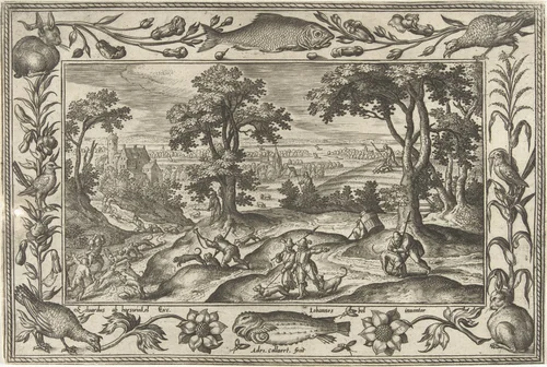 Hazenjacht by Unknown, print, 1582-1586