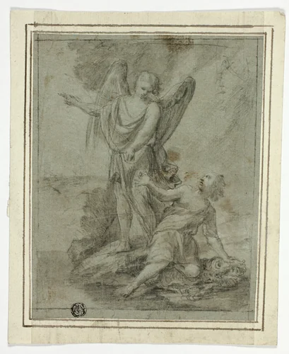 Tobias and the Angel by Laurent de La Hyre, drawing, 1626-1799