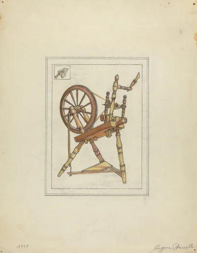 Spinning Wheel by Eugene Barrell, index of american design, 1935-1942