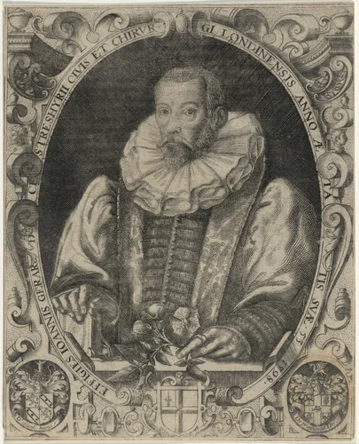John Gerard, Herbalist by William Rogers, print, 1597