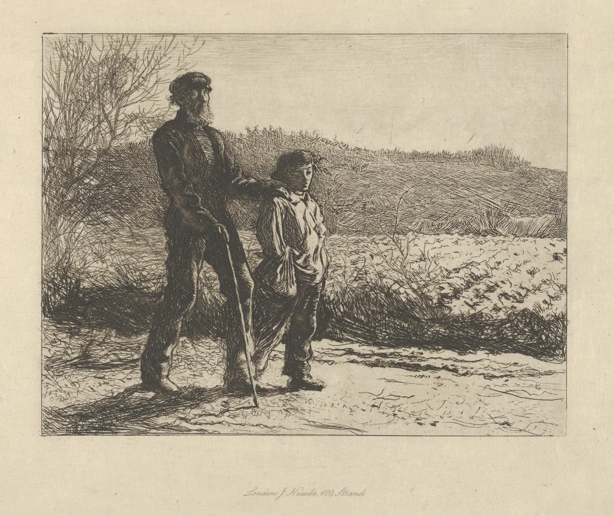A Blind Man (The Wayfarers) by Frederick Walker, print, 1863