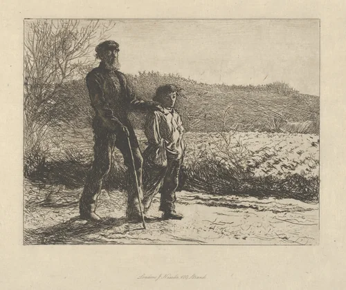 A Blind Man (The Wayfarers) by Frederick Walker, print, 1863