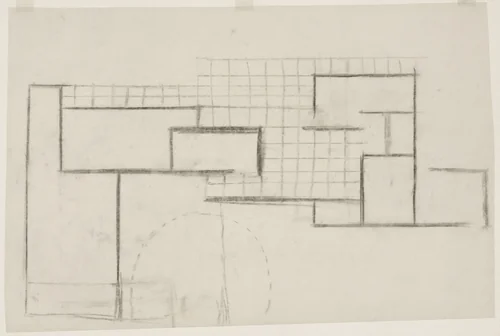 Tugendhat House, Brno, Czech Republic, Floor plan by Ludwig Mies van der Rohe, mies van der rohe archive, 1928