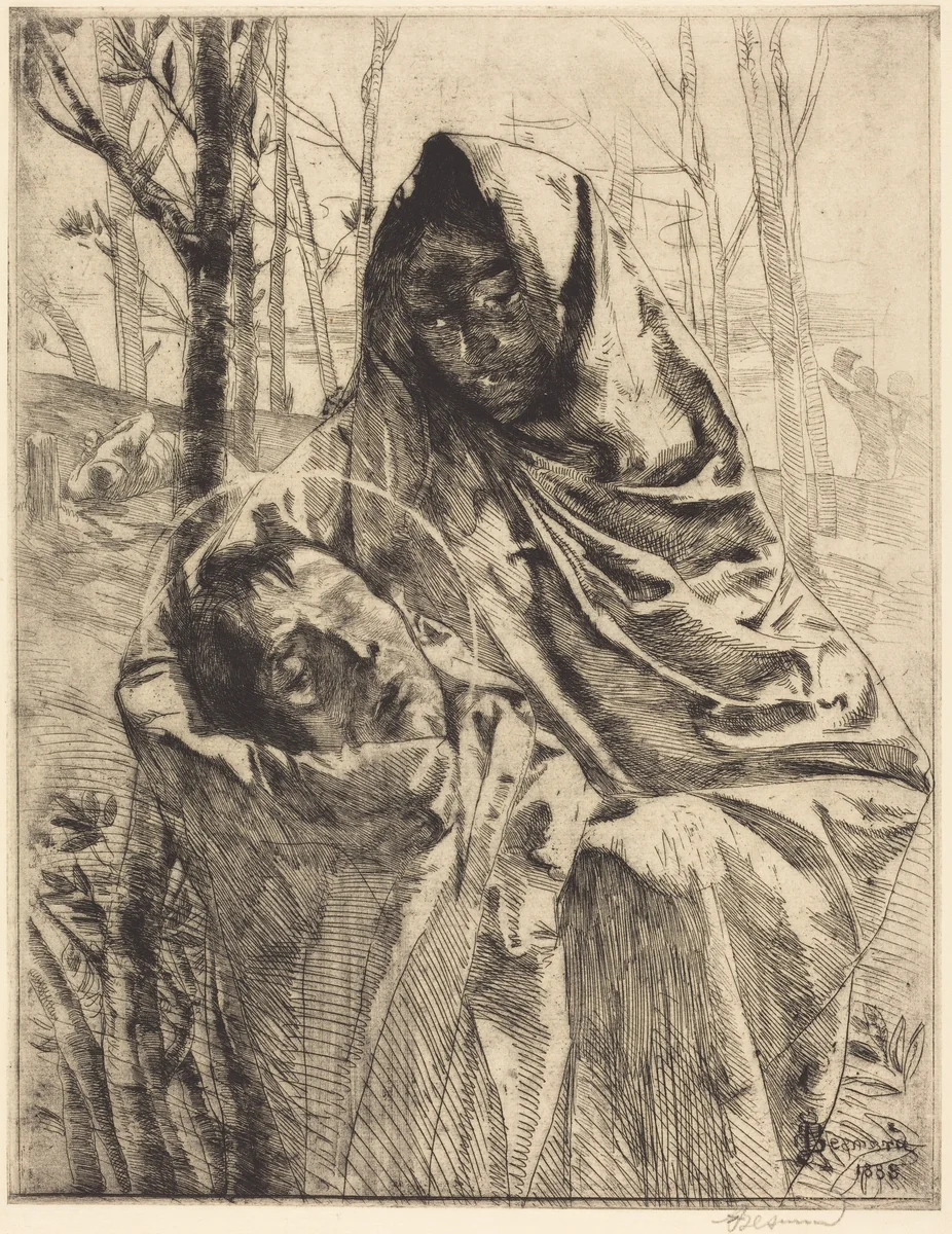 A Martyr (Un martyre) by Albert Besnard, print, 1883
