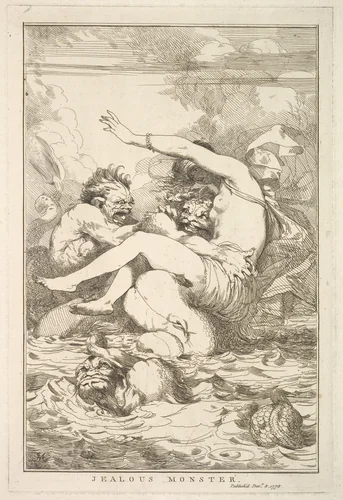 Jealous Monster, from "Fifteen Etchings Dedicated to Sir Joshua Reynolds" by John Hamilton Mortimer, print, 1778