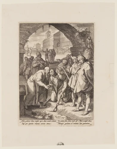 The Return of the Prodigal Son, from The History of the Prodigal Son by Jacob Matham, print, 1592
