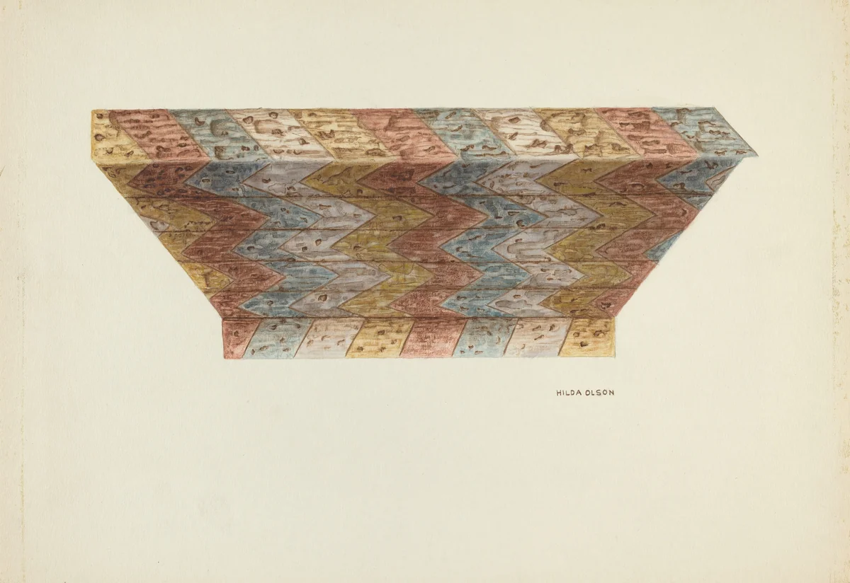 Ceiling of Baptistry Niche, Mission Dolores by Hilda Olson, index of american design, 1940