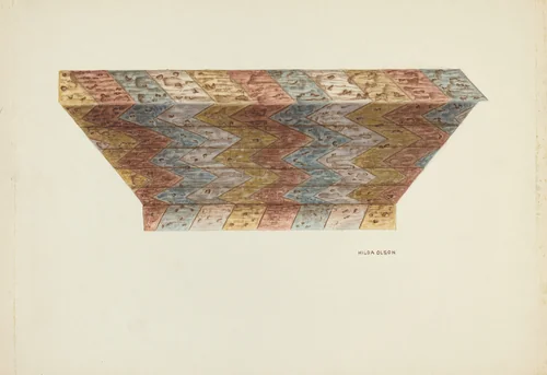 Ceiling of Baptistry Niche, Mission Dolores by Hilda Olson, index of american design, 1940