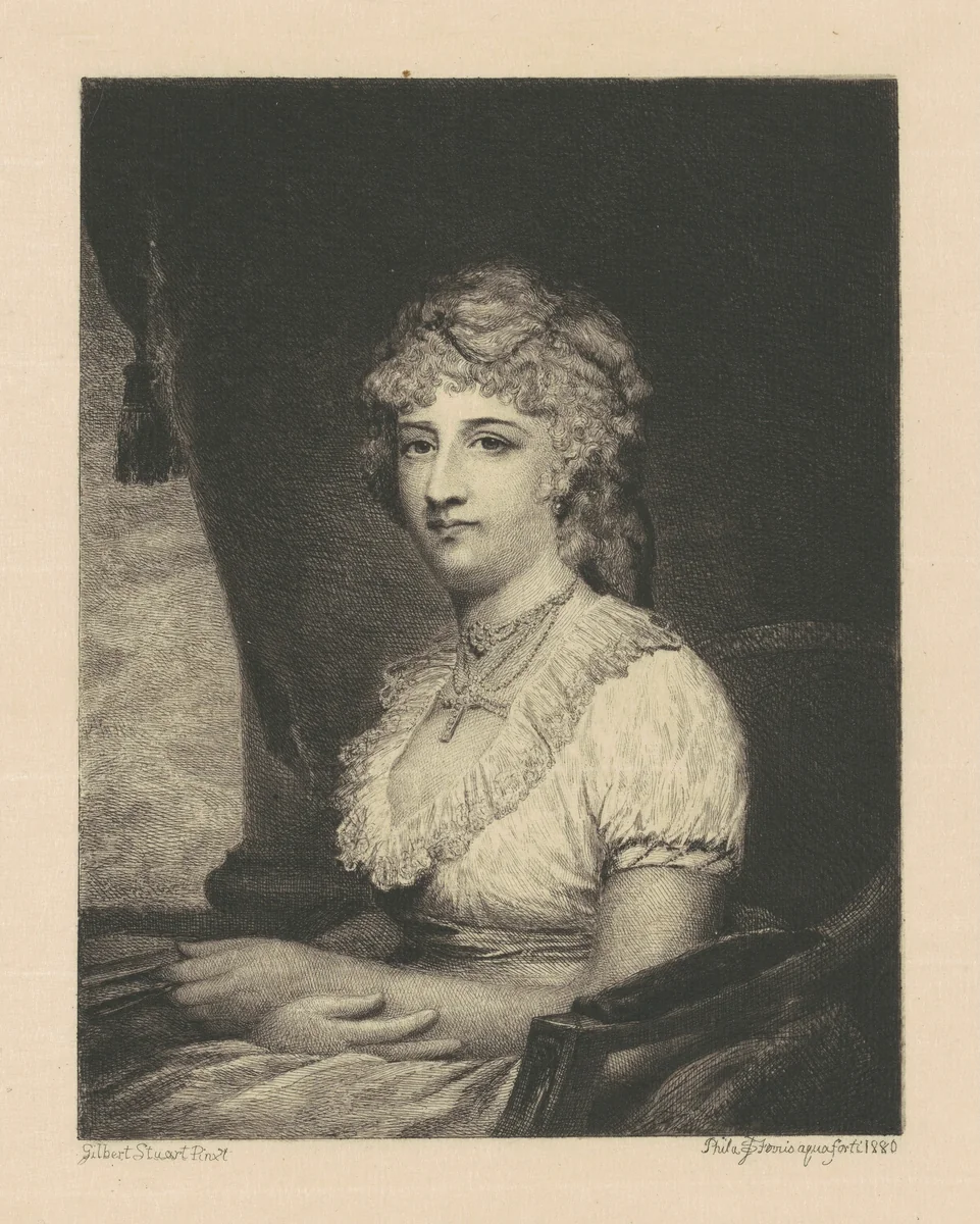 Mrs. Phillip Nicklin (Julianna Chew) by Gilbert Stuart, print, 1880