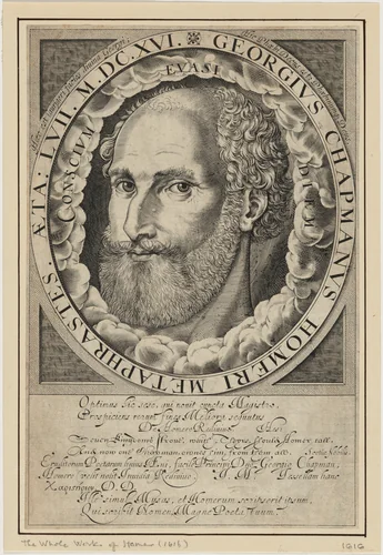 George Chapman by William Hole, print, 1616