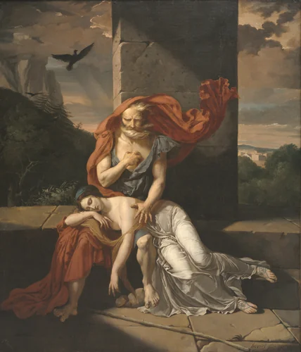 Oedipus at Colonus by Fulchran Jean Harriet, painting, 1798