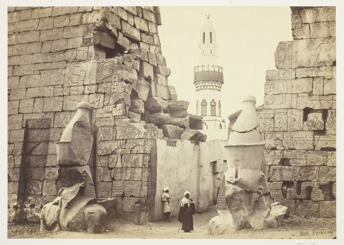 Entrance to the Great Temple, Luxor by Francis Frith, photograph, 1857