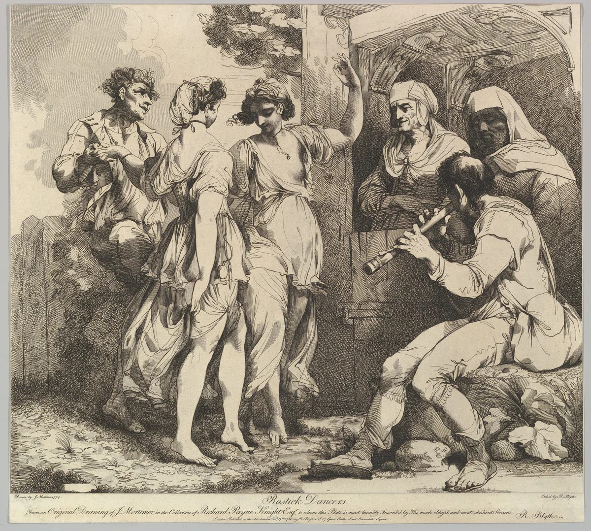 Rustick Dancers by Robert Blyth, print, 1780