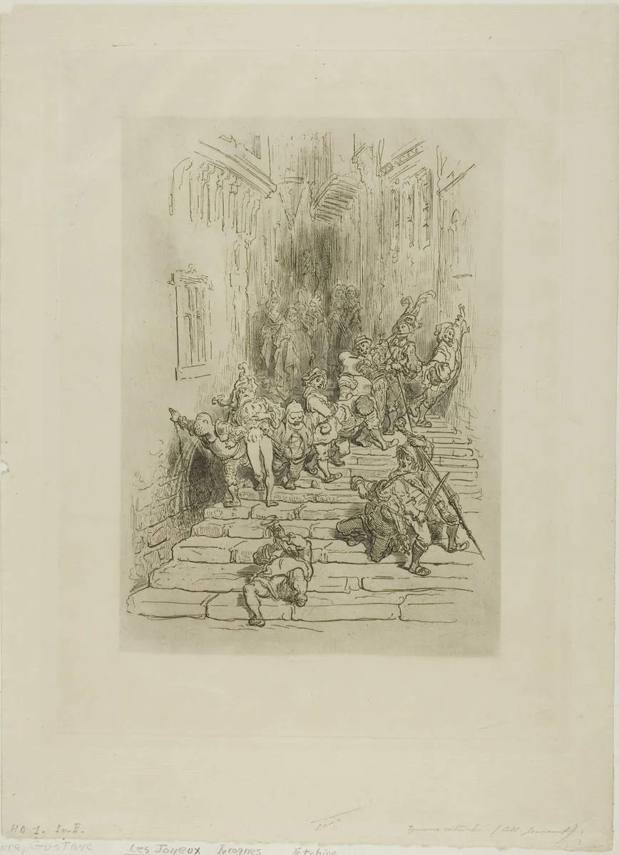 The Happy Drunkards by Gustave Doré, print, 1852-1883