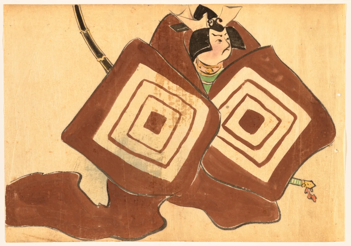 Flowers of a Hundred Worlds (Momoyogusa): Shibaraku (Shibaraku) by Kamisaka Sekka, drawing, 1909