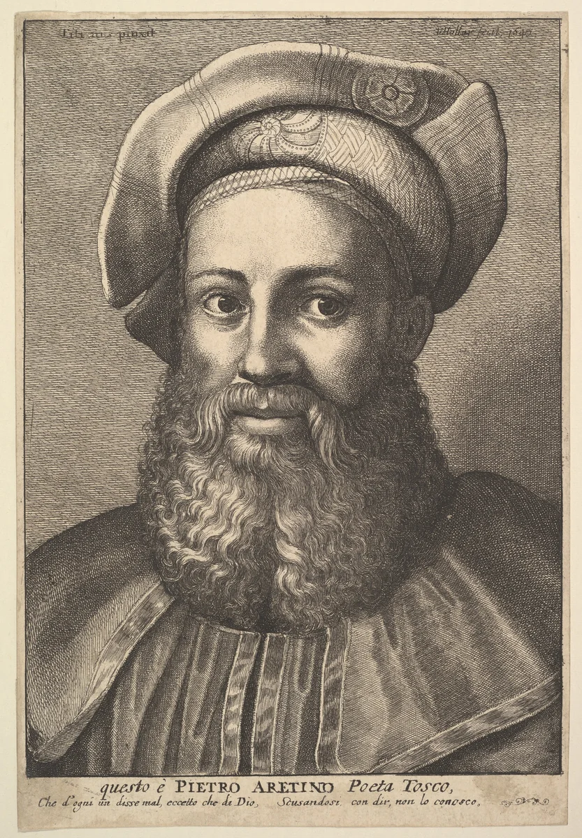 Pietro Aretino by Wenceslaus Hollar, print, 1647
