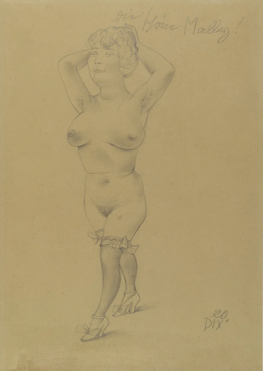 Beautiful Mally (Die schöne Mally) by Otto Dix, drawing, 1920
