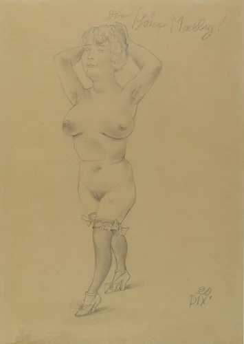 Beautiful Mally (Die schöne Mally) by Otto Dix, drawing, 1920