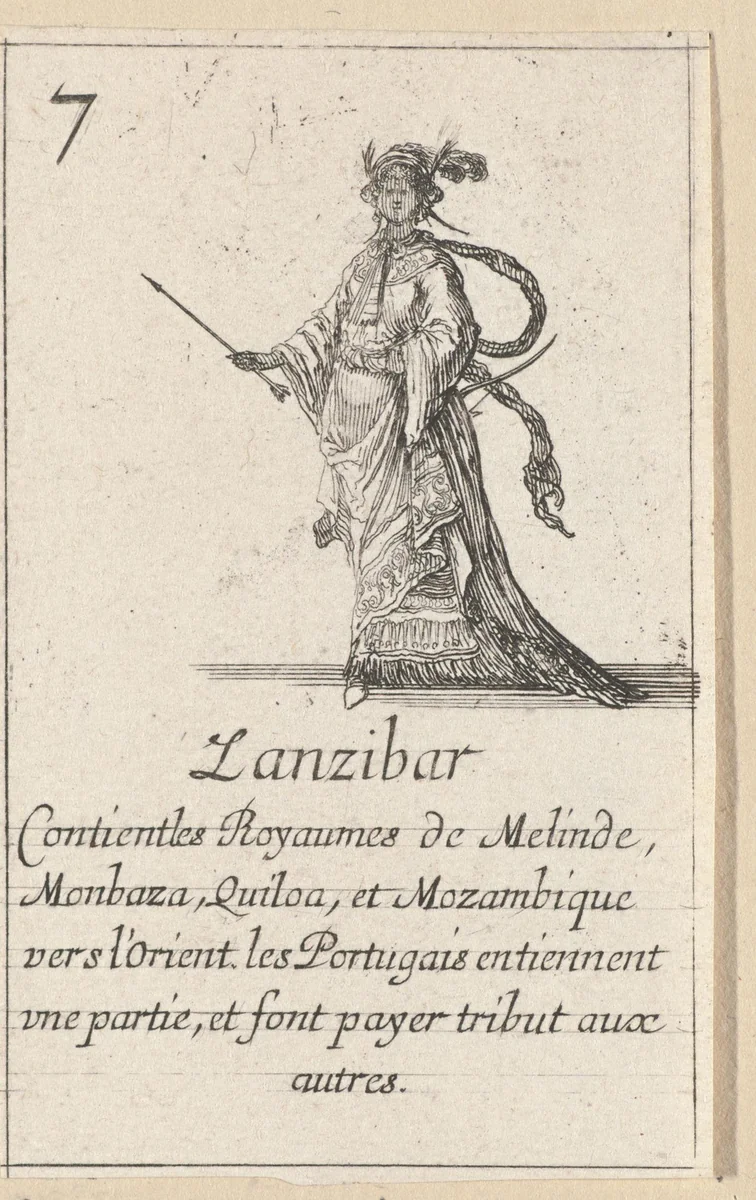 Vrouw van Zanzibar by Stefano della Bella, print, 1620-1664