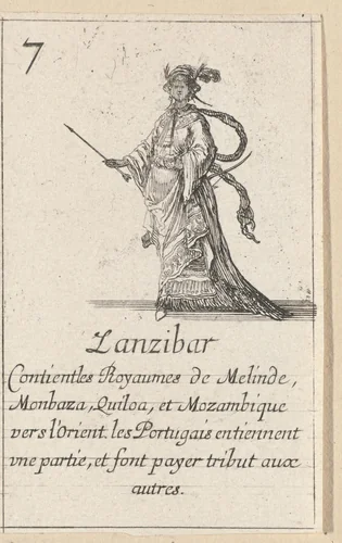 Vrouw van Zanzibar by Stefano della Bella, print, 1620-1664