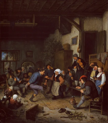 Merrymakers in an Inn by Adriaen van Ostade, painting, 1674
