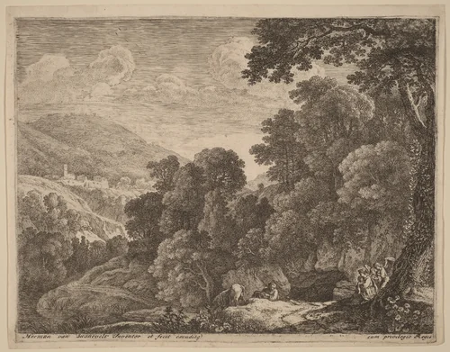 The Cave by Herman van Swanevelt, print, 1600-1655
