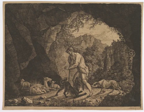 The Shepherd Finding Romulus near the Goat by Carl Baron von Vittinghoff, print, 1780-1826