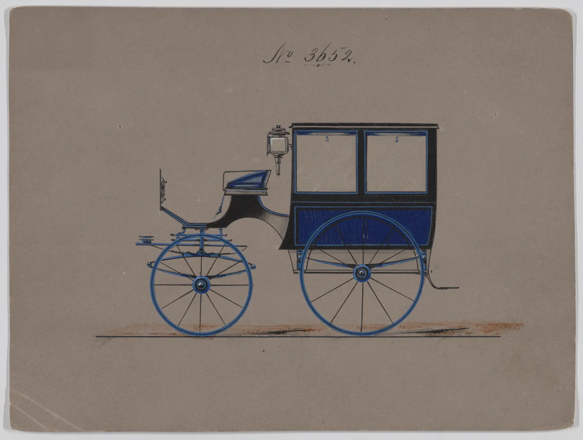 Design for Omnibus or Wagonette, no. 3652 by Brewster & Co., drawing, 1881