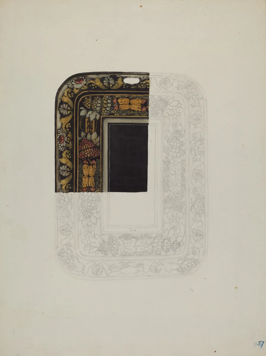 Toleware Tray by Alice Cosgrove, index of american design, 1941