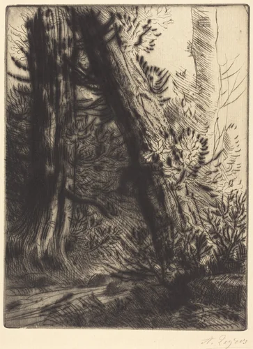 Edge of a Brook (Bord de ruisseau) by Alphonse Legros, print, 1837-1911
